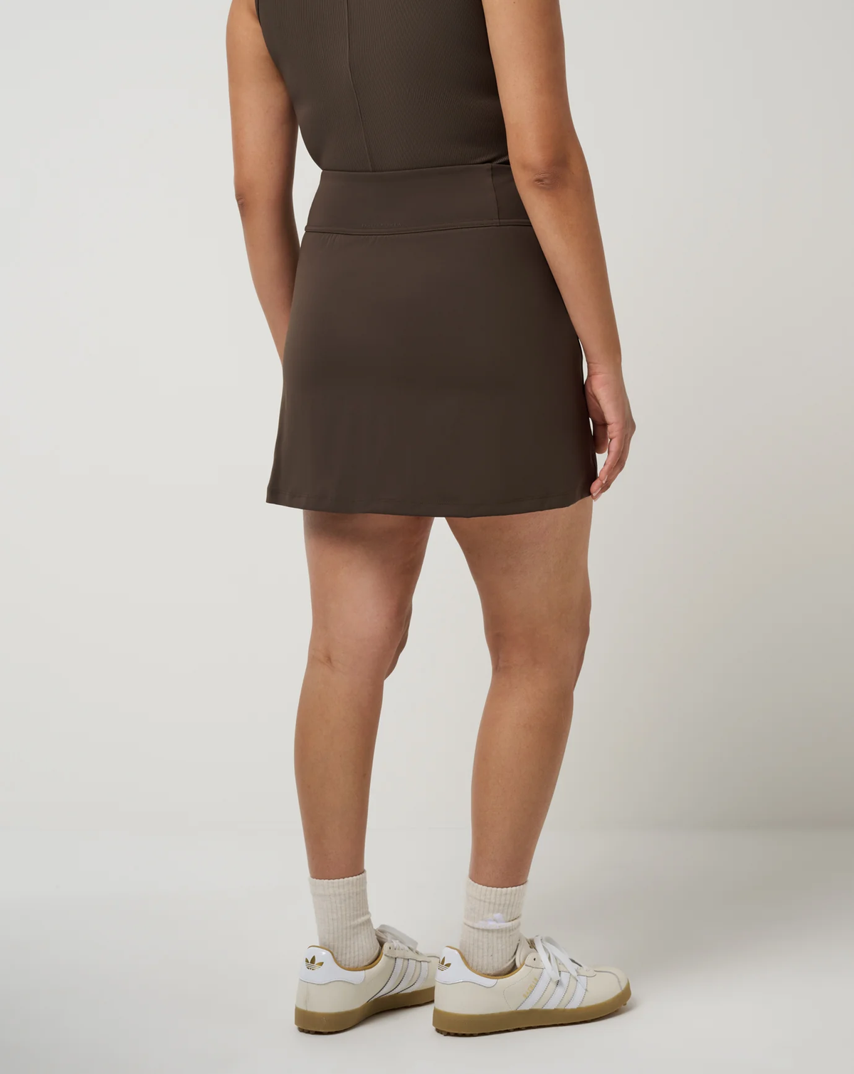 Travis Mathew Moveknit Game Set Match Skort - Turkish Coffee