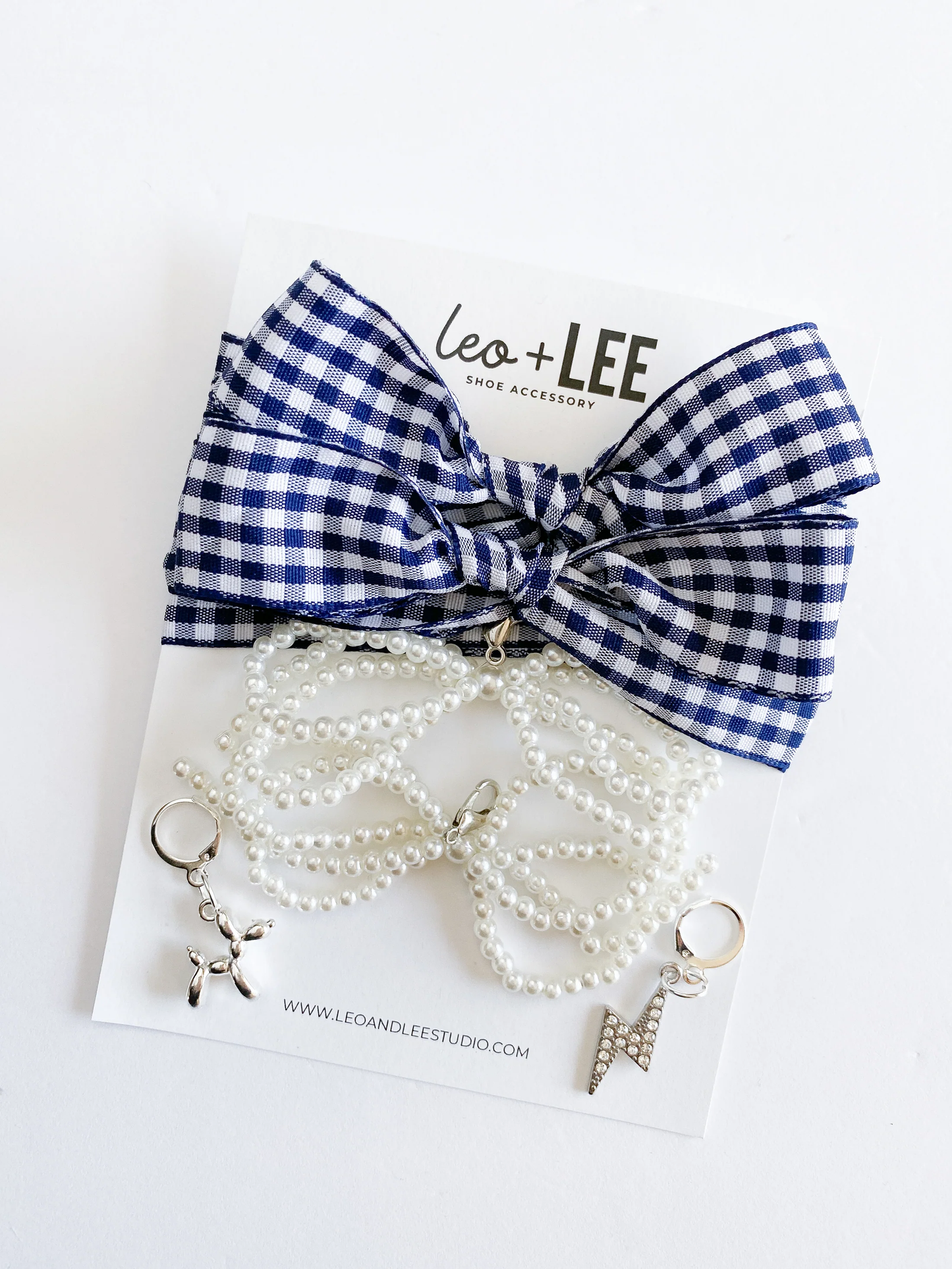 Leo and Lee Studios Gingham and Houndstooth Shoelace & Charms Pack