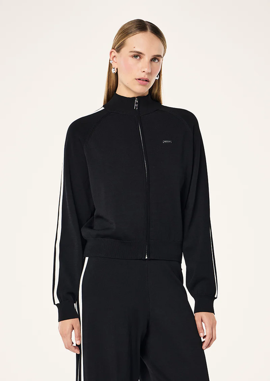 P.E. Nation Retreat Knit Jacket in black & whisper white