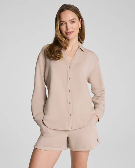 SPANX® AIRESSENTIALS® Oversized Button Down  - Dune