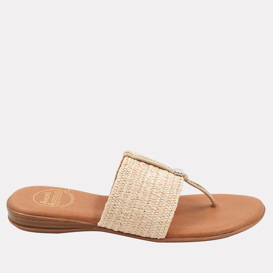 Andre Assous Nice Stretch Raffia Featherweight Sandal in Natural