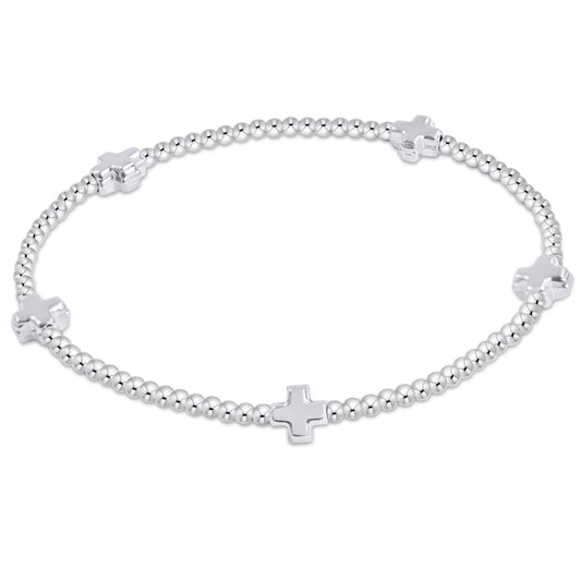 enewton Signature Cross Small Sterling Pattern 2mm Bead Bracelet