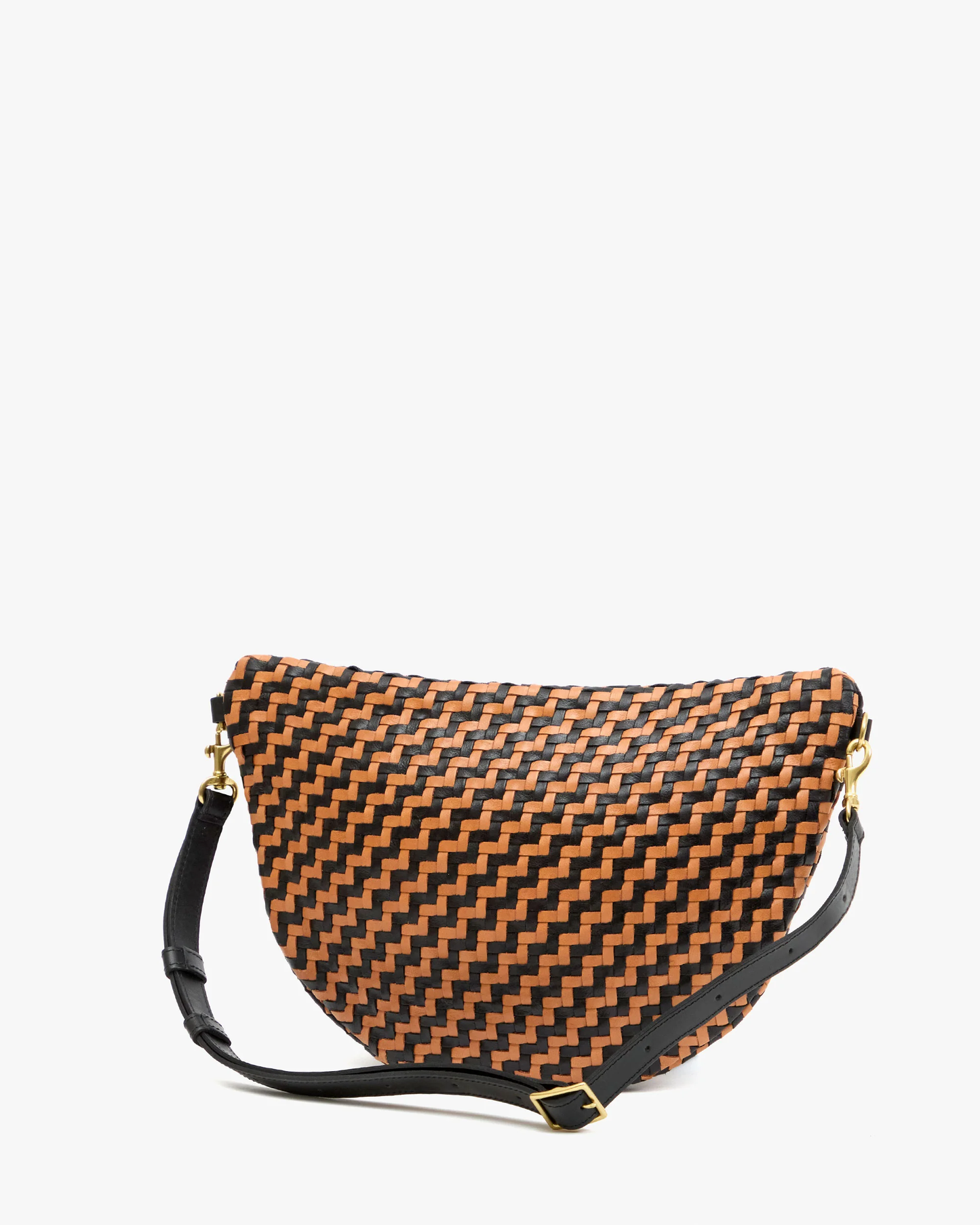 Clare V - Grande Fanny Black/Natural Woven Zig-Zag