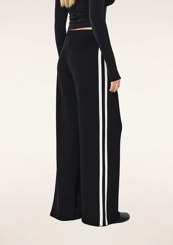 P.E. Nation Retreat Knit Pant in black & whisper white