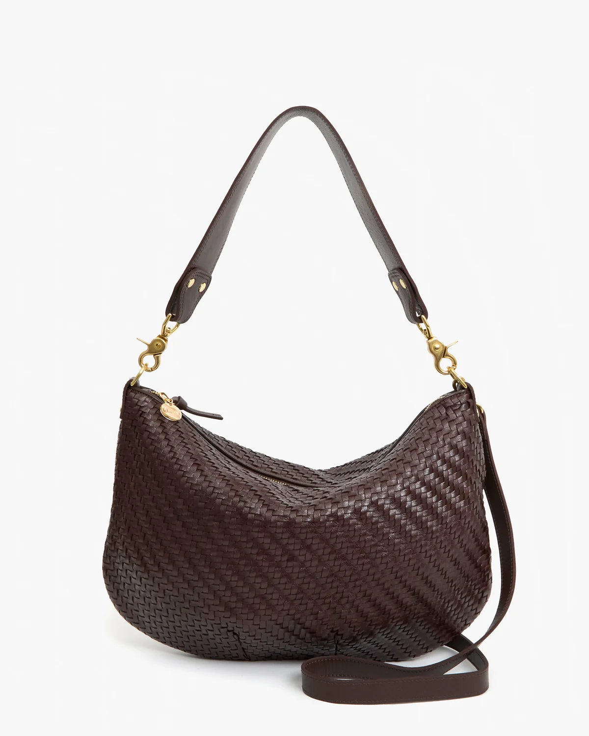Clare V. - Moyen Messenger Woven Zig-Zag Chocolate