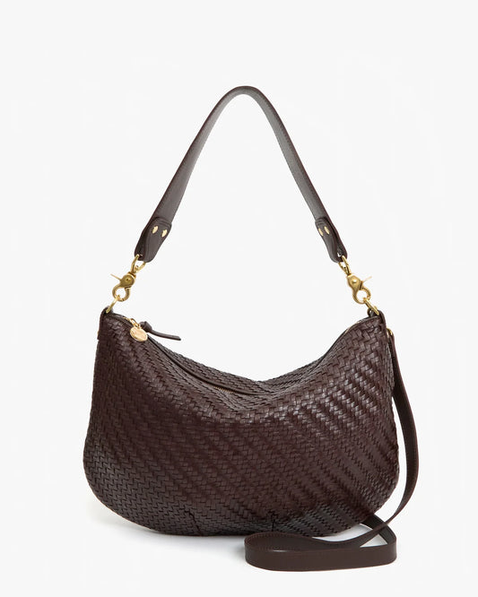 Clare V. - Moyen Messenger Woven Zig-Zag Chocolate