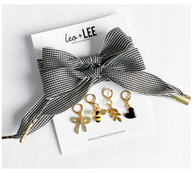 Leo and Lee Studios Gingham and Houndstooth Shoelace & Charms Pack