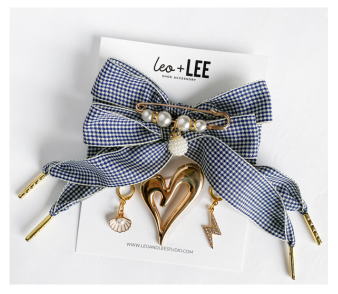 Leo and Lee Studios Gingham and Houndstooth Shoelace & Charms Pack