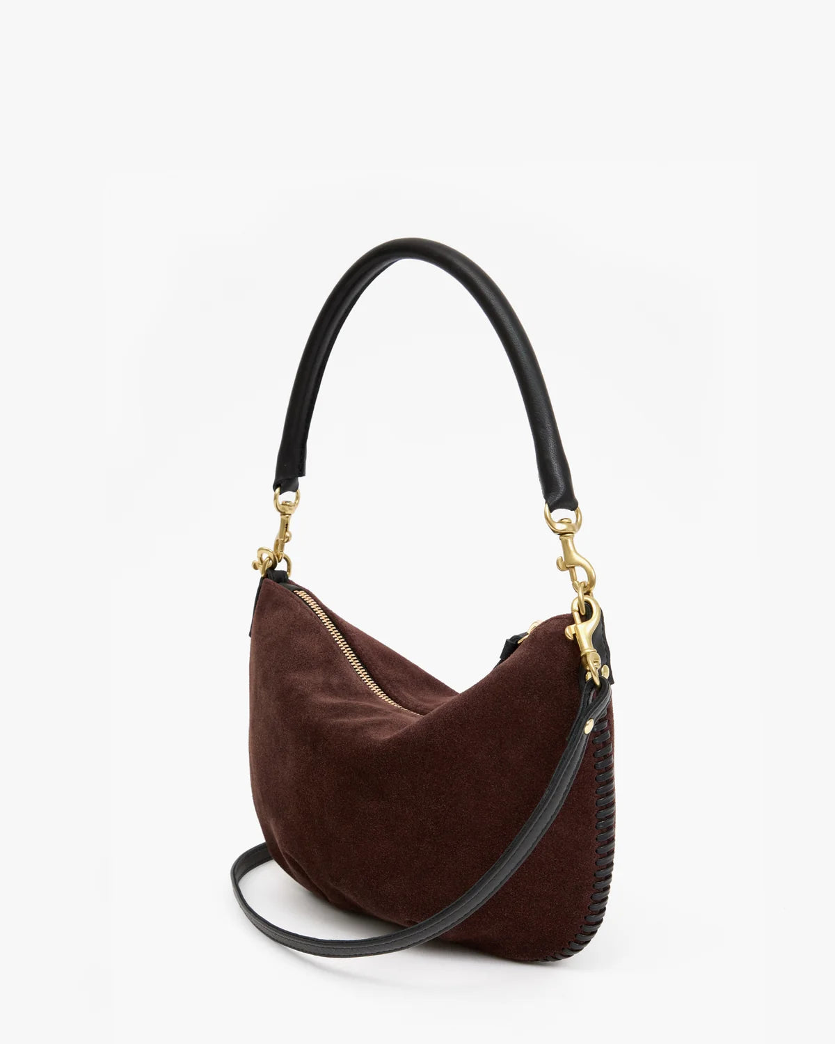 Clare V. Petit Moyen Messenger - Truffle Suede