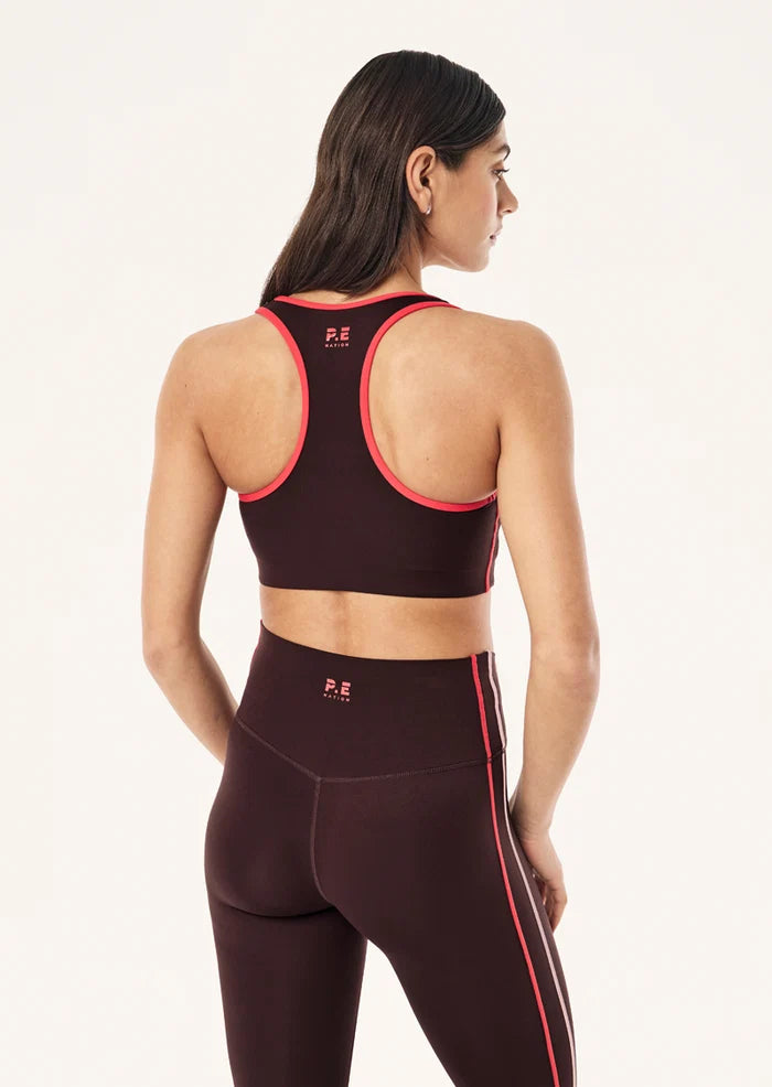 P.E Nation Stellar Sports Bra Dark Plum/Strawberry