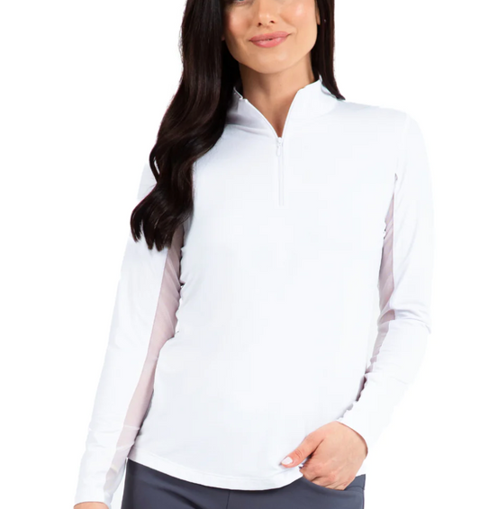 Ibkul Solid Long Sleeve Mock Neck Top (2 Colors)