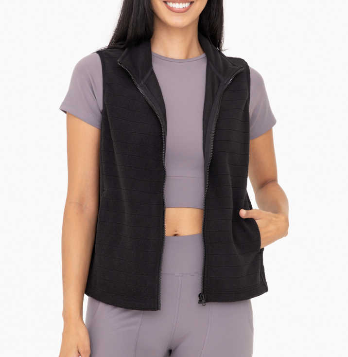 Sweet Soles Jacquard Panel Fleece Vest