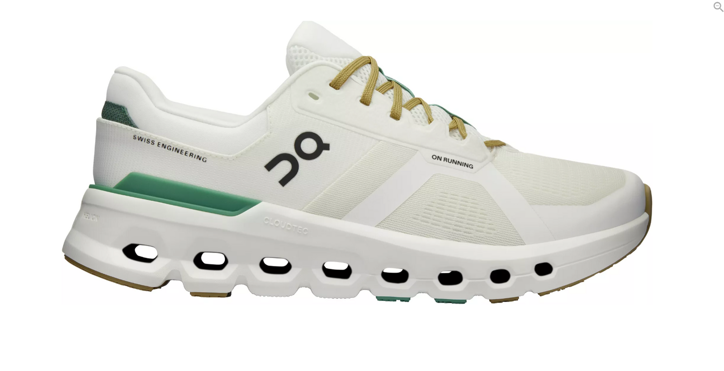 Men's On Running Cloudrunner 2 Undyed White and Green