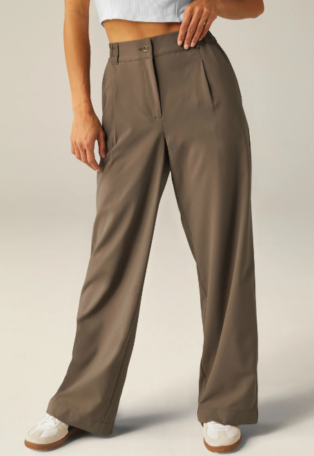 Beyond Yoga Status Wide Leg Trousers Dune