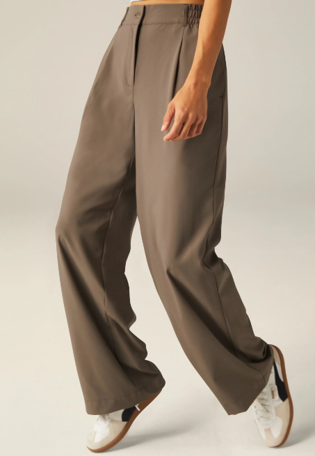 Beyond Yoga Status Wide Leg Trousers Dune