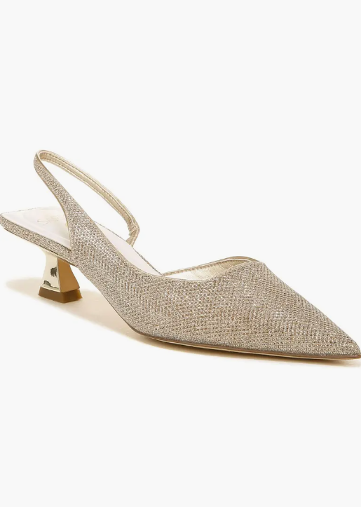 Sarto Devin 2 Slingback Heels-Platinum Silver