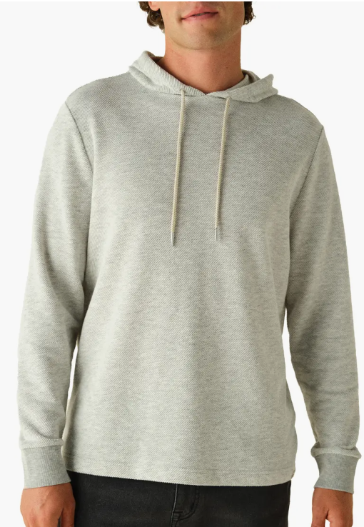 Men’s Fair Harbor Textured Tailwind Hoodie - Heather Grey Twill