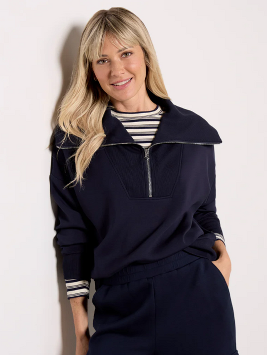 Varley Catherine half  Zip Sweat - Sky Captain