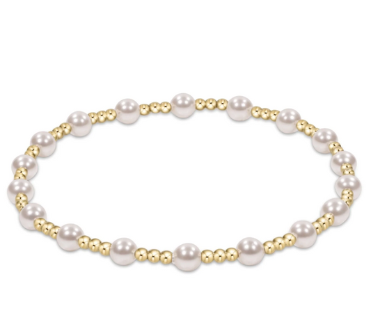 enewton Gold Classic Sincerity Pattern 4mm Bead Bracelet-Pearl