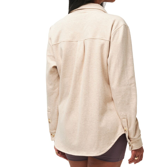 Travis Mathew Cloud Fleece Shacket Natural
