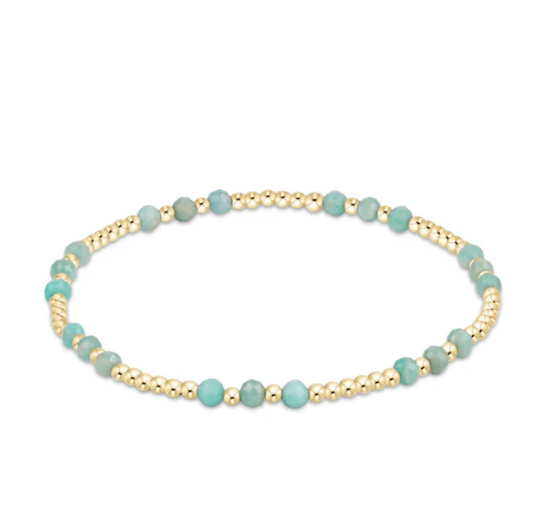 enewton Gemstone Gold Joy Pattern 3mm Bead Bracelet (Various Colors)
