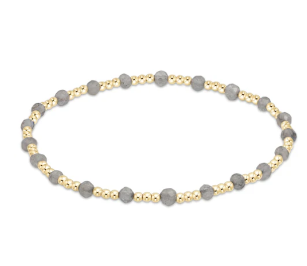enewton Gemstone Gold Sincerity Pattern 3mm Bead Bracelet (Various Colors)