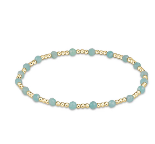 enewton Gemstone Gold Sincerity Pattern 3mm Bead Bracelet (Various Colors)