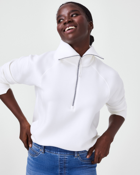 Spanx Airessentials Half Zip White