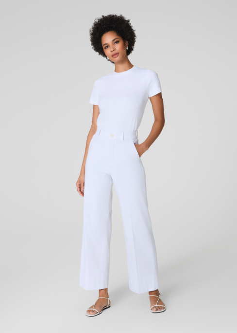 Spanx Stretch Twill Crop Wide Leg 2.0 White