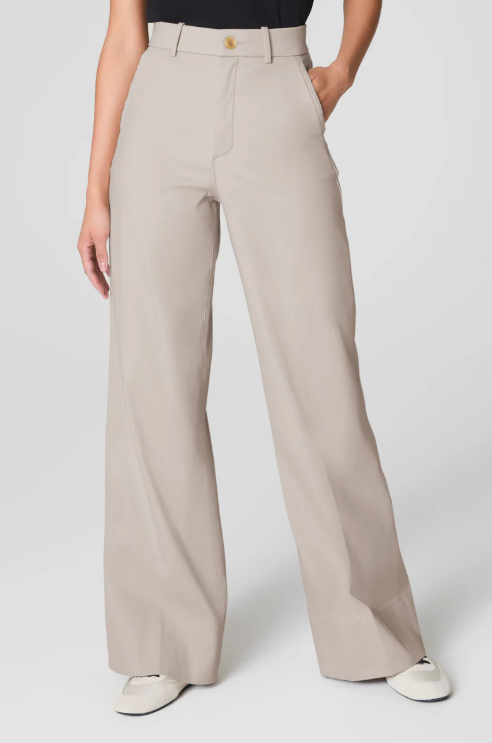 Spanx Stretch Twill Wide Leg Bone
