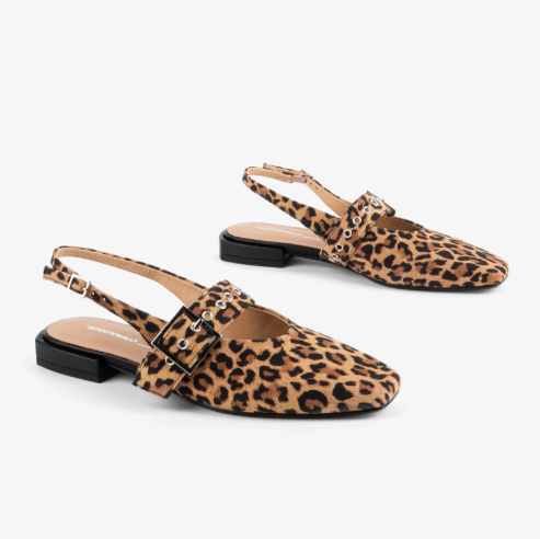 Intentionally Blank Pearl Suede Slingback Leopard