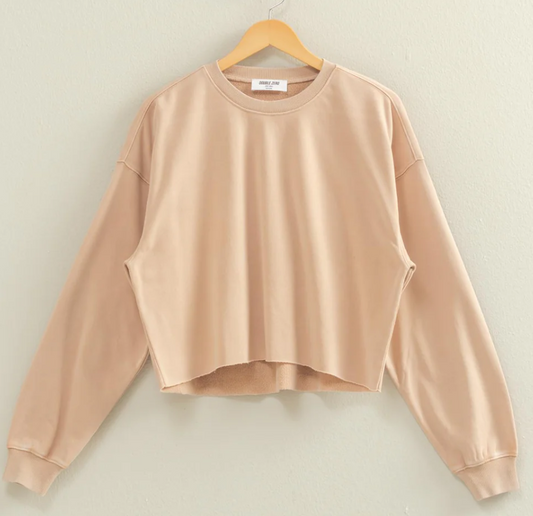 Sweet Soles Cropped Crewneck Dark Taupe