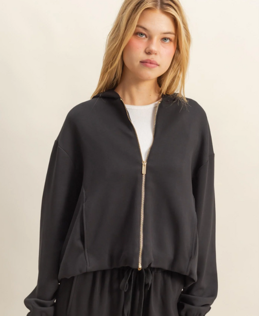 Sweet Soles Zip Front Hoodie Black