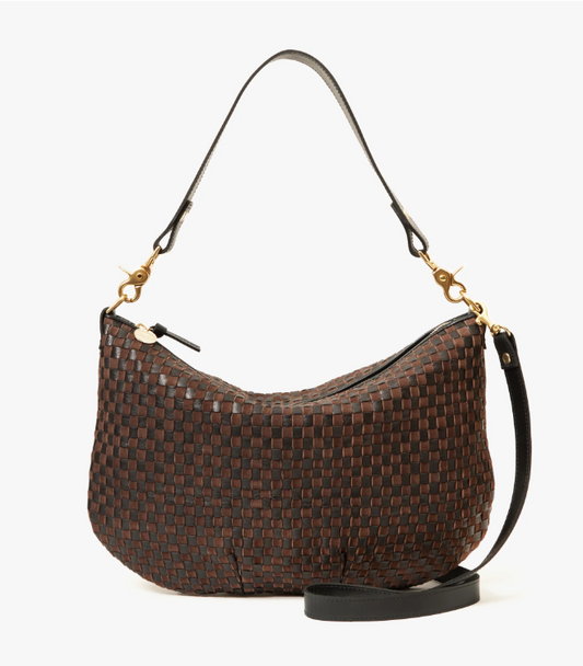 Clare V. Moyen Messenger Black/Chocolate Woven Checker