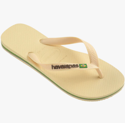 Havaianas Women's Brazil Logo Flip Flop - Buttercream