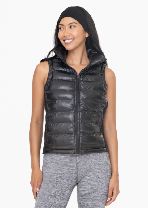 Sweet Soles High Neck Padded Puffer Vest Black