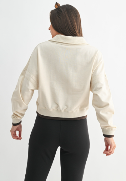 Sweet Soles VarsityPullover Sweater Birch/Espresso