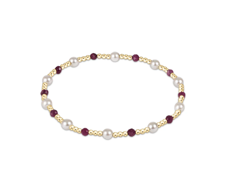 Enewton Pearl Sincerity Pattern 4mm Bead Bracelet - Ruby