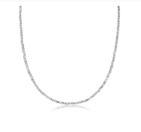 enewton 15" Choker Bright Silver Faceted Hematite 2mm Bead