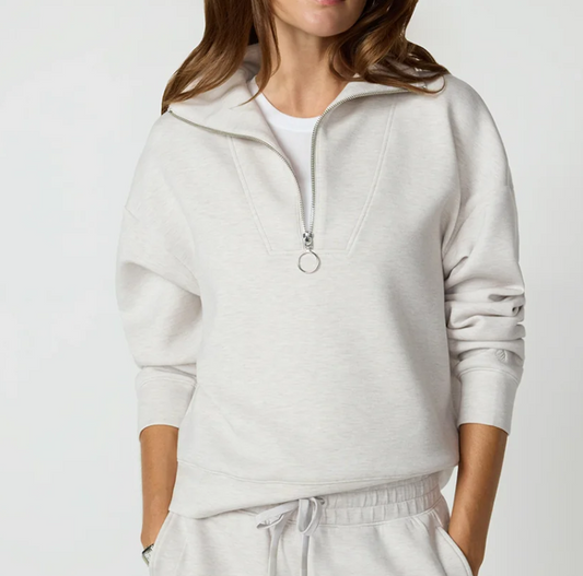 MPG  Women's Dreamweave Long Sleeve Quarter Zip Moonbeam