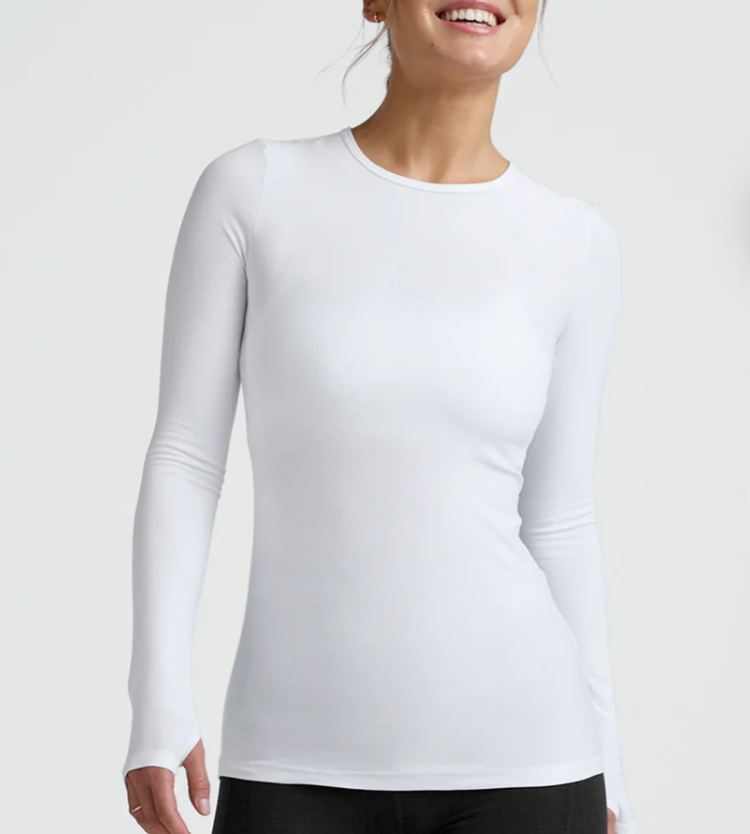 Beyond Yoga Featherweight Classic Crew Pullover White
