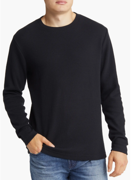 Travis Mathew Men's Cloud Waffle Crew Black