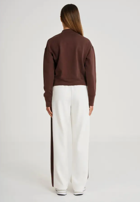 Allfenix Soft Luxury Contrast Pant White/Espresso