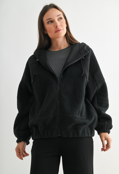 Sweet Soles Alpine Fleece Zip Up Hoodie Deep Navy