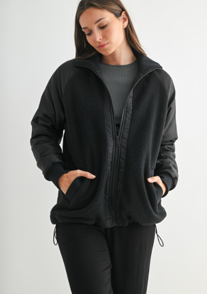 Sweet Soles Alpine Fleece Zip Up Bomber Deep Navy