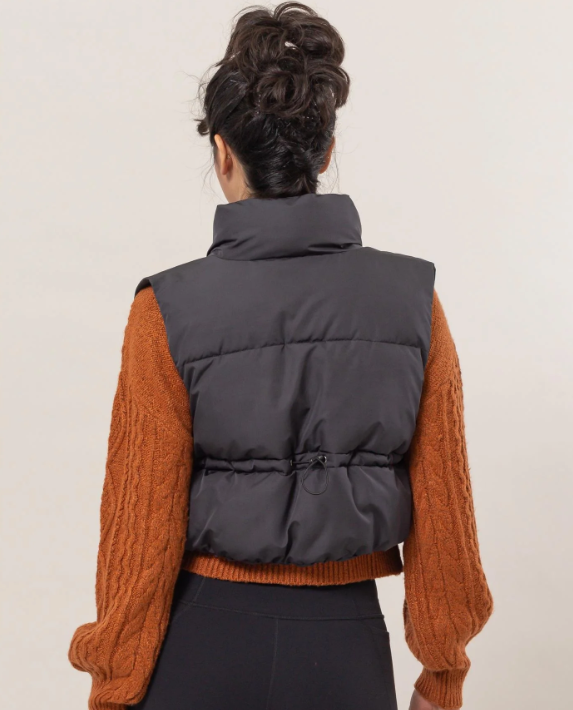 Sweet Soles Cropped Zipper Puffer Vest