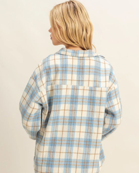Sweet Soles Collared Plaid Shacket