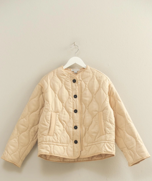 Sweet Soles Quilted Peplum Outerwear Jacket
