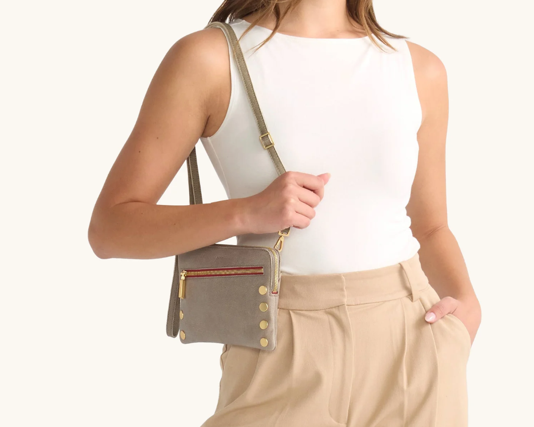 Hammitt Nash Small Pewter Red Zipper