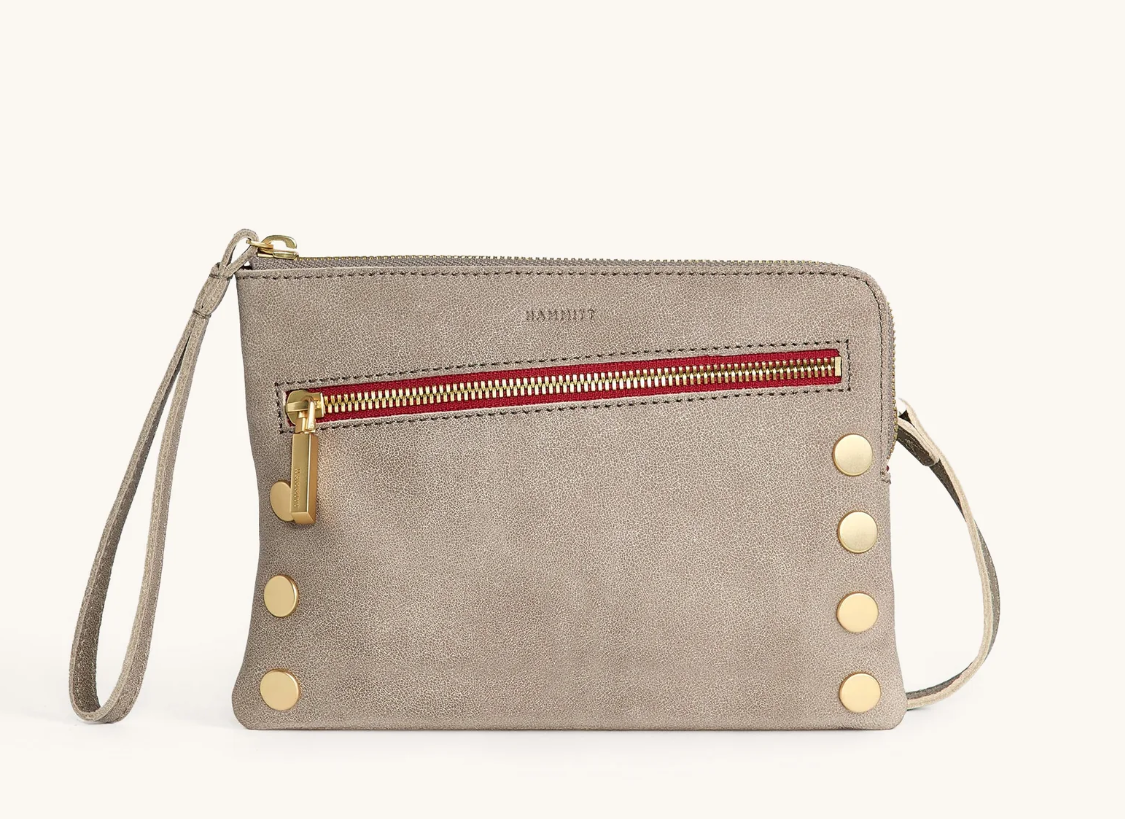 Hammitt Nash Small Pewter Red Zipper